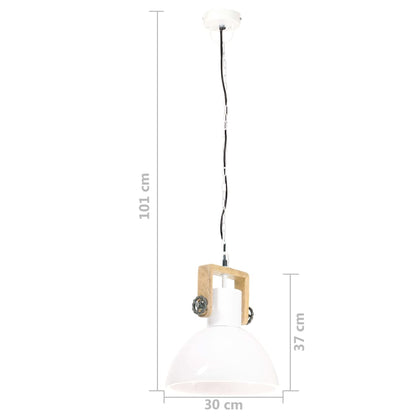 Hängelampe Industriestil 25 W Rund 30 Cm E27 Weiß