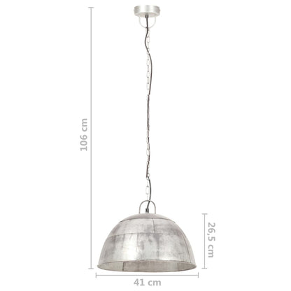 Hängelampe Vintage Industriestil 25 W N Rund 41 Cm E27 Silber