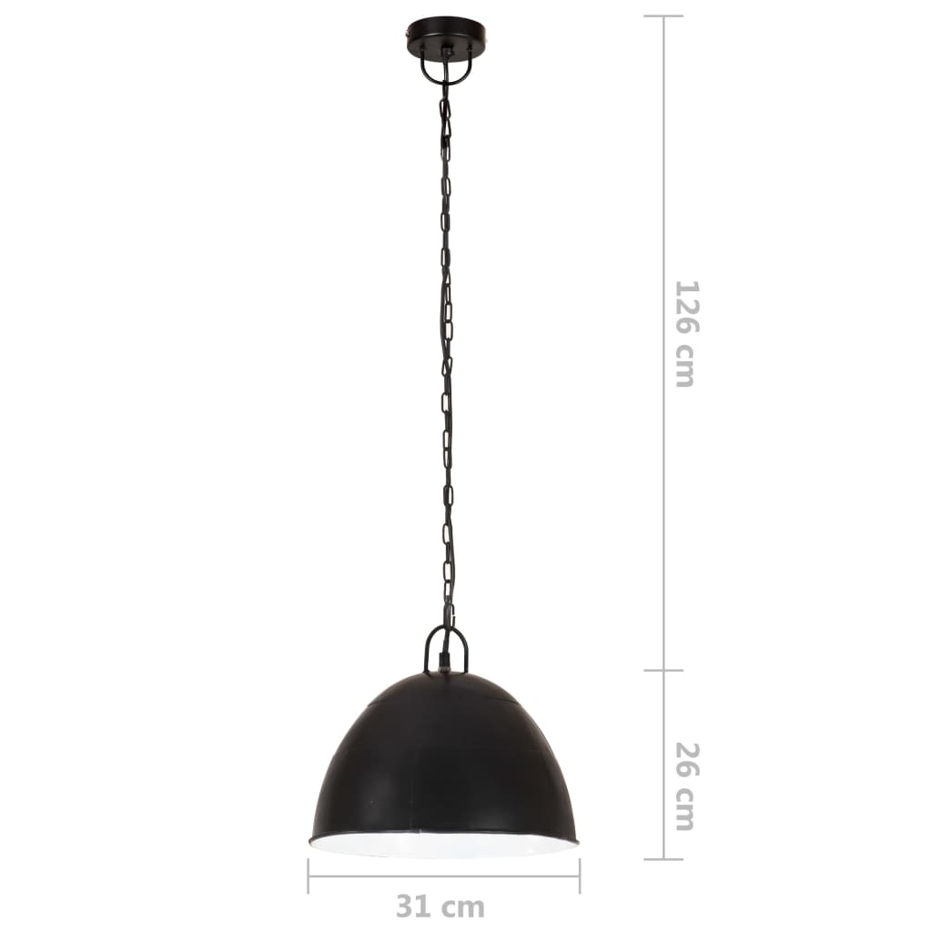 Hängelampe Vintage Industriestil 25 W Rund 31 Cm E27 Schwarz