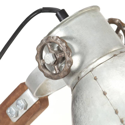 Schreibtischlampe Industriestil Silbern Rund 58X18X90 Cm E27 Dunkelgrau