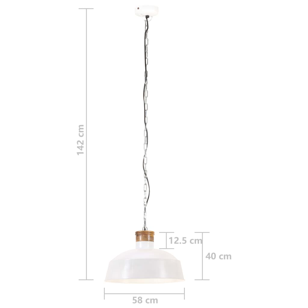 Hängelampe Industriestil 58 Cm E27 Weiß