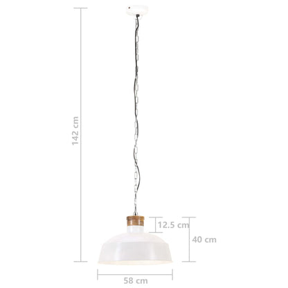Hängelampe Industriestil 58 Cm E27 Weiß
