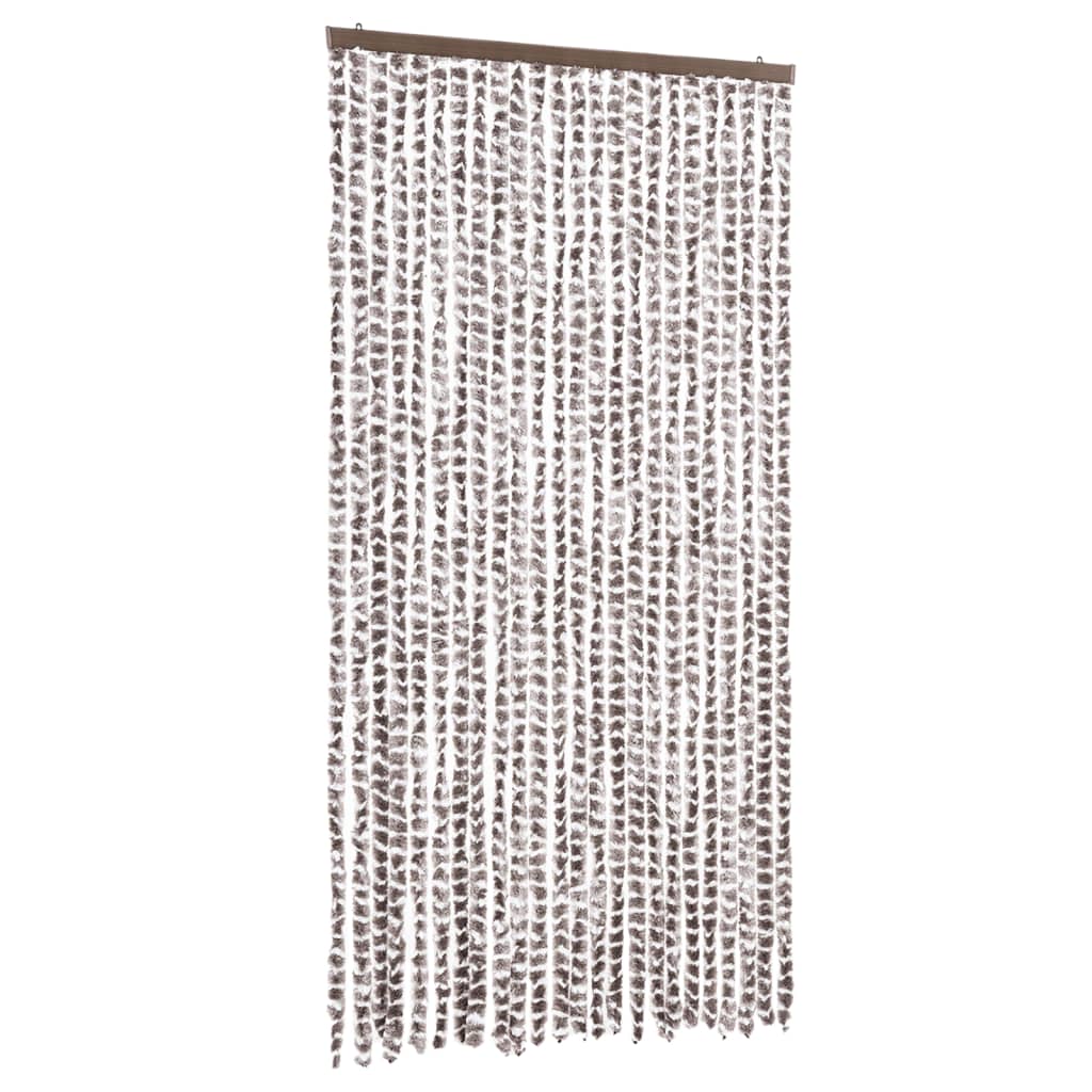 Insektenschutz-Vorhang Chenille Taupe Und Weiß