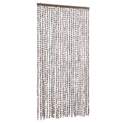 Insektenschutz-Vorhang Chenille Taupe Und Weiß