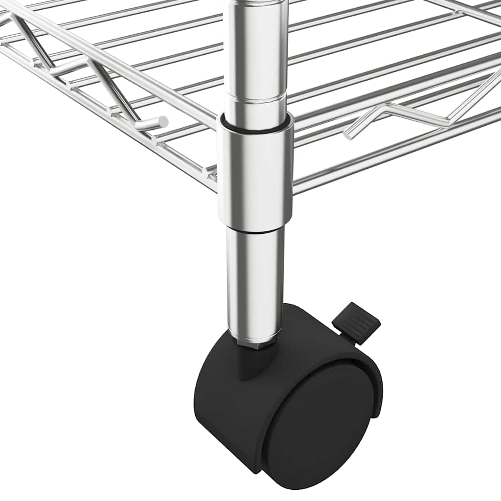 Lagerregal Mit 3 Böden Und Rollen Vert 150 Kg Chrom