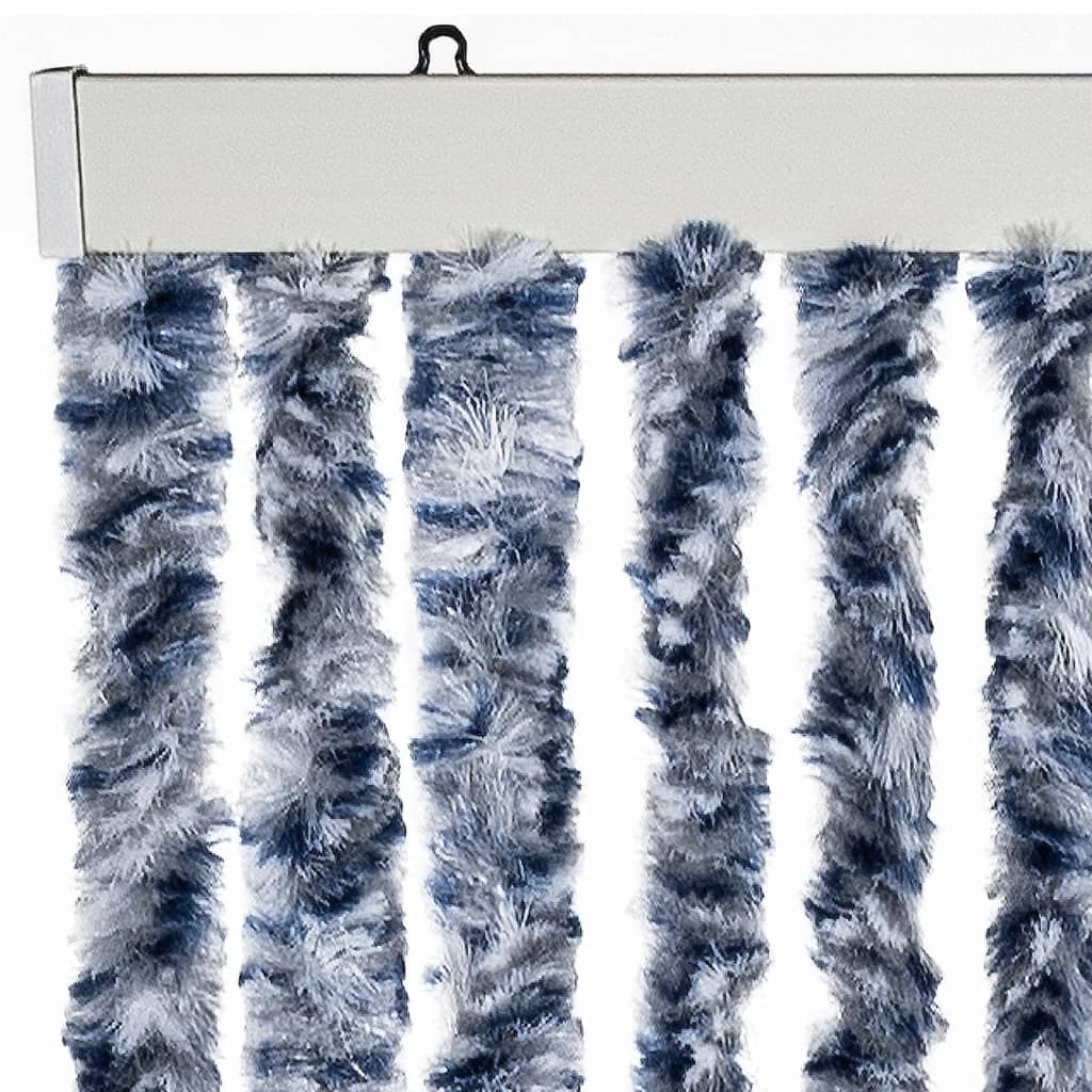 Insektenschutz-Vorhang Chenille Blau Und Weiß