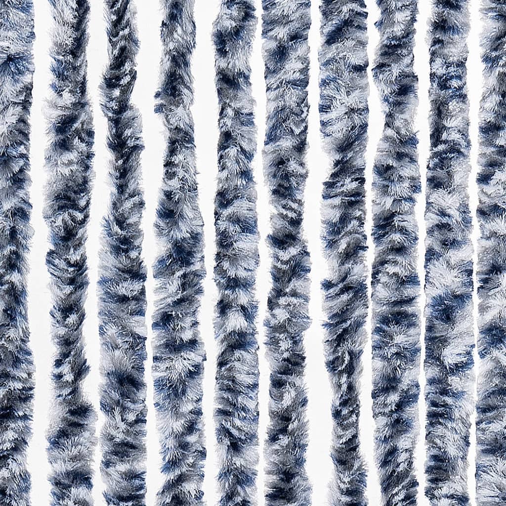 Insektenschutz-Vorhang Chenille Blau Und Weiß