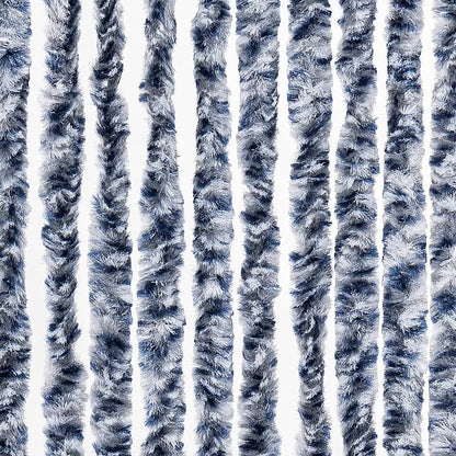 Insektenschutz-Vorhang Chenille Blau Und Weiß