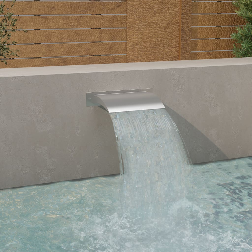 Pool-Wasserfall Silbern 45X26X13 Cm Edelstahl