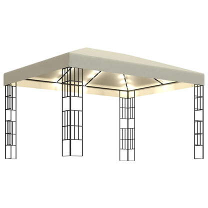 Pavillon Mit Led-Lichterkette Weiß
