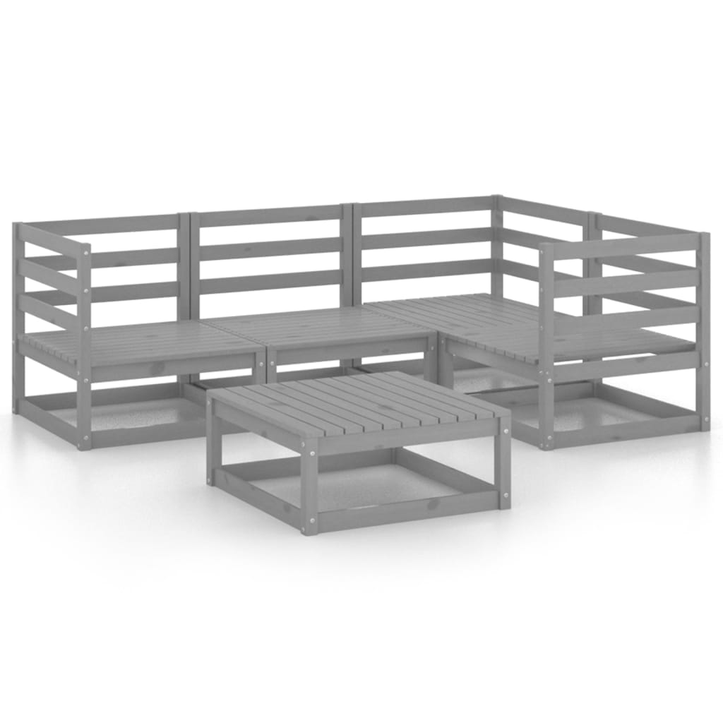 5-Tlg. Garten-Lounge-Set Massivholz Kiefer