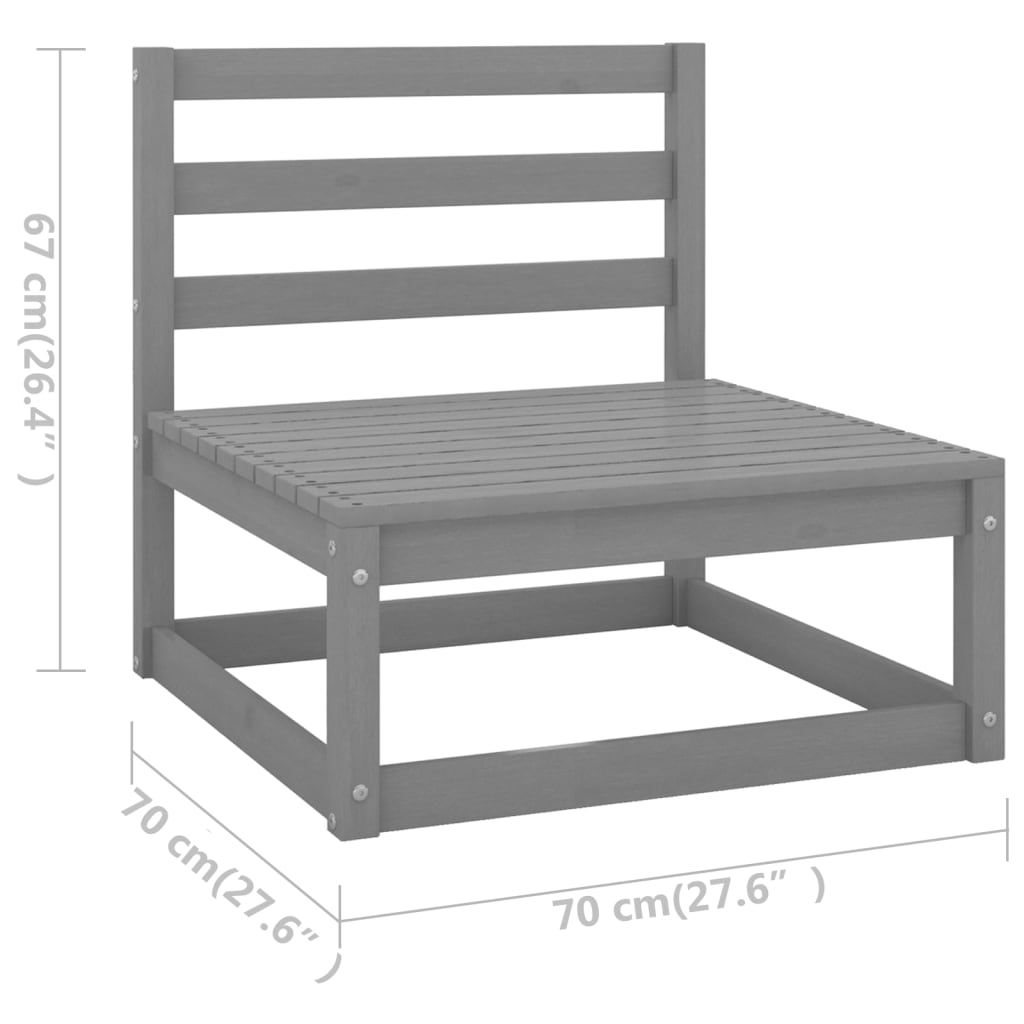5-Tlg. Garten-Lounge-Set Massivholz Kiefer