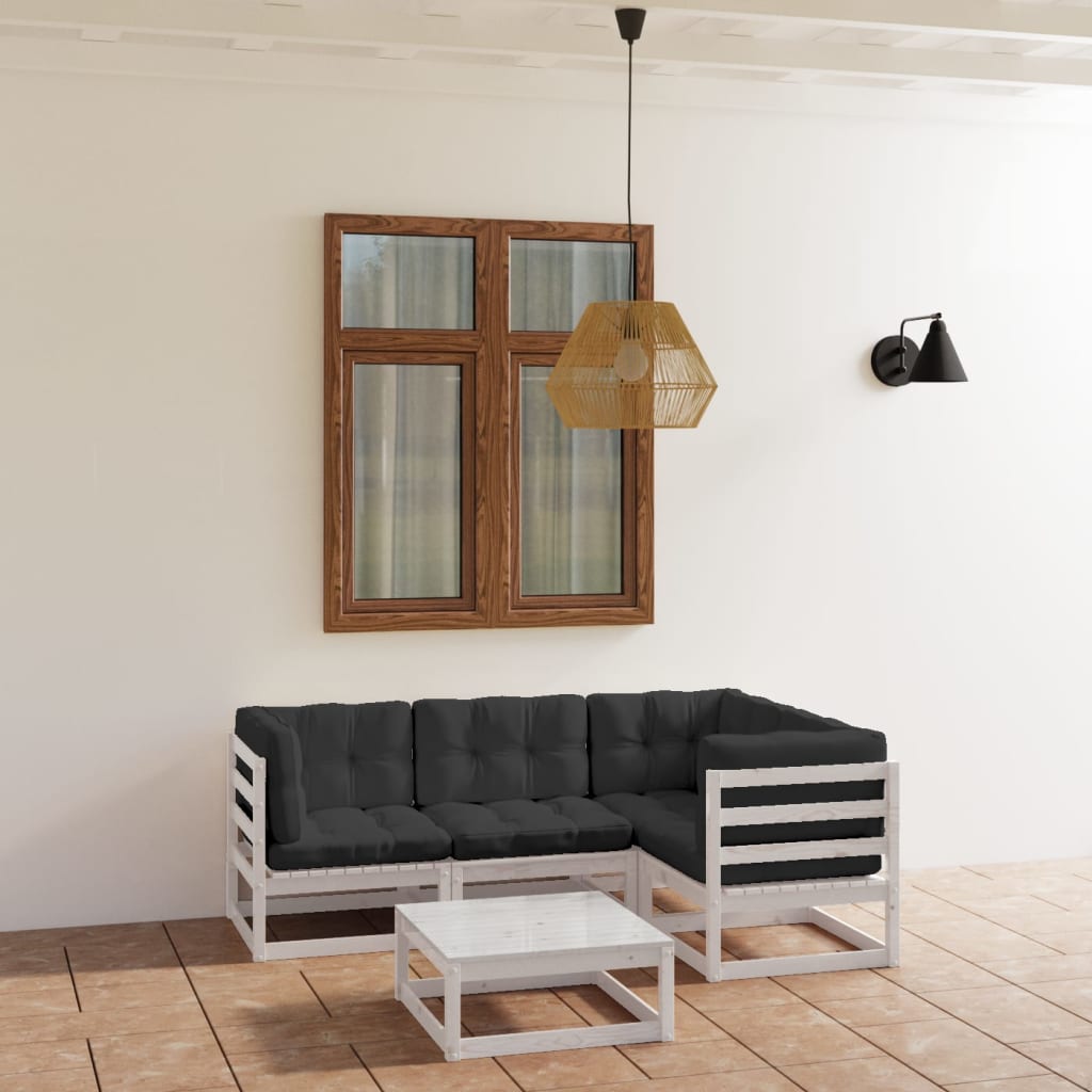 5-Tlg. Garten-Lounge-Set Massivholz Kiefer