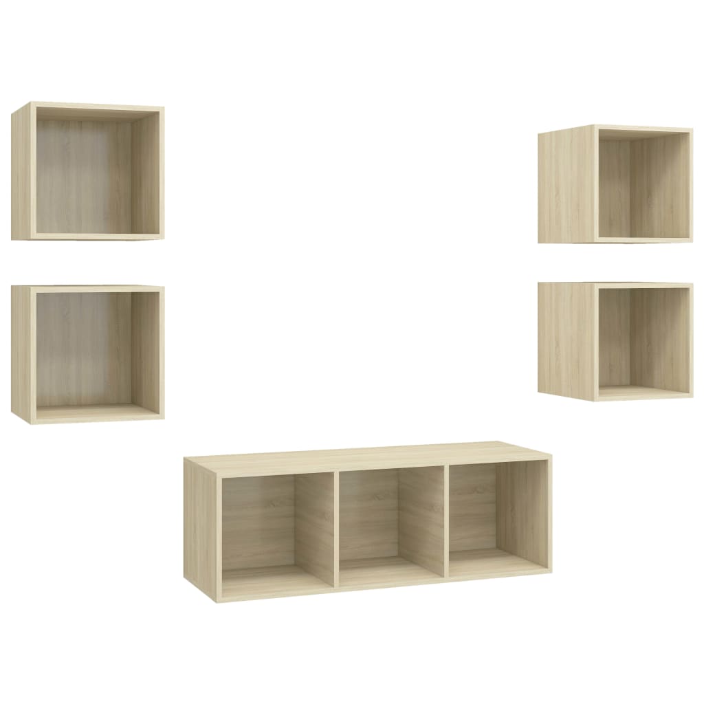 5-Tlg. Tv-Schrank-Set Sonoma-Eiche Holzwerkstoff
