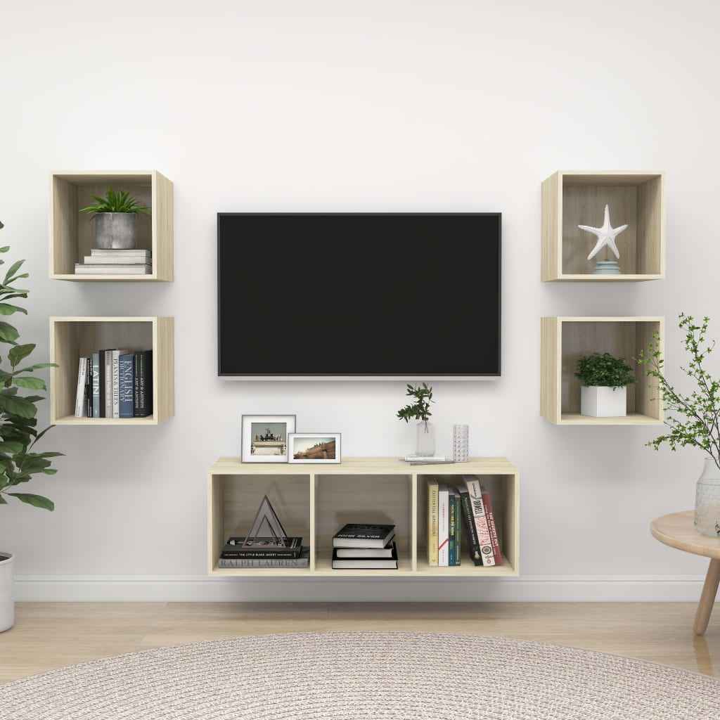 5-Tlg. Tv-Schrank-Set Sonoma-Eiche Holzwerkstoff