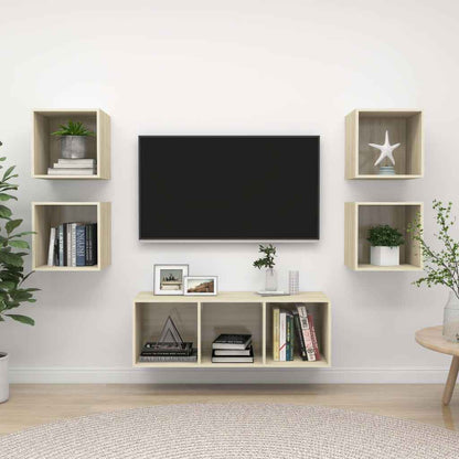 5-Tlg. Tv-Schrank-Set Sonoma-Eiche Holzwerkstoff