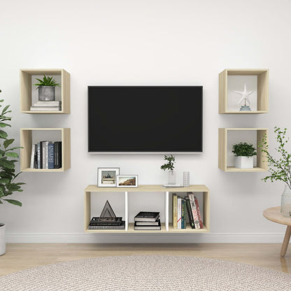 5-Tlg. Tv-Schrank-Set Sonoma-Eiche Holzwerkstoff