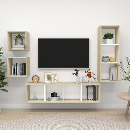 4-Tlg. Tv-Schrank-Set Sonoma-Eiche Holzwerkstoff