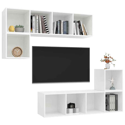 4-Tlg. Tv-Schrank-Set Holzwerkstoff