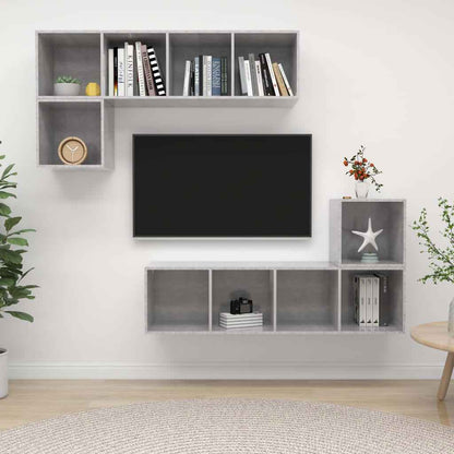 4-Tlg. Tv-Schrank-Set Holzwerkstoff