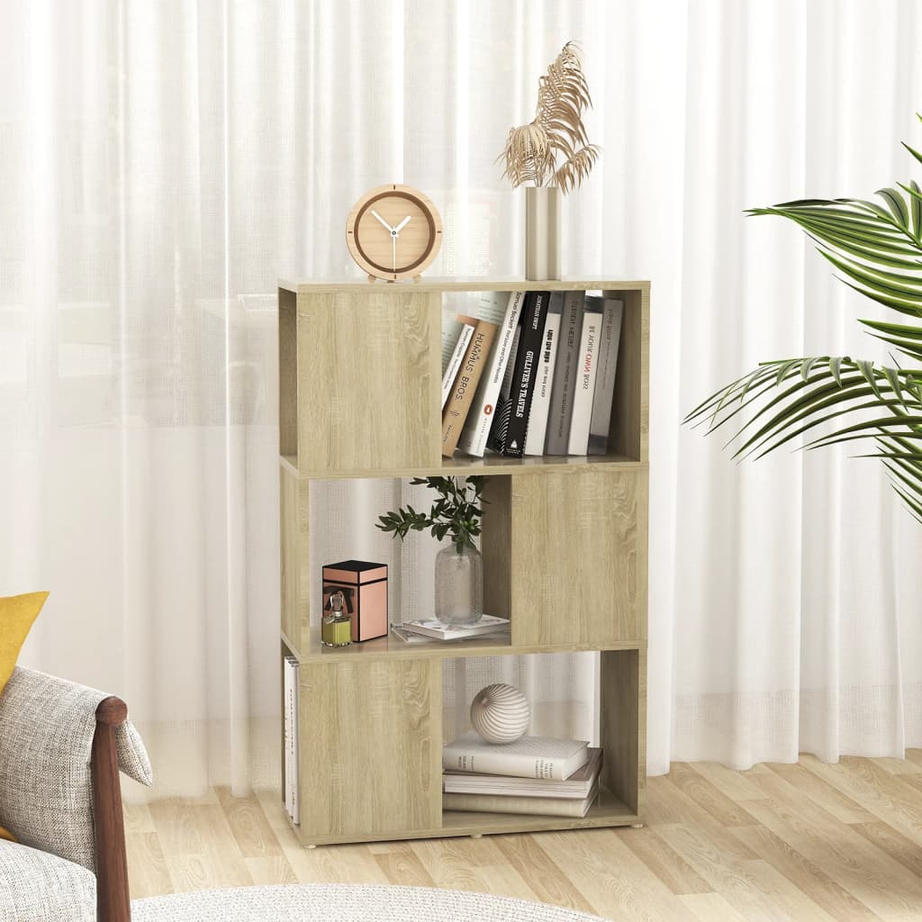 Bücherregal Raumteiler Sonoma-Eiche Holzwerkstoff Sonoma Eiche