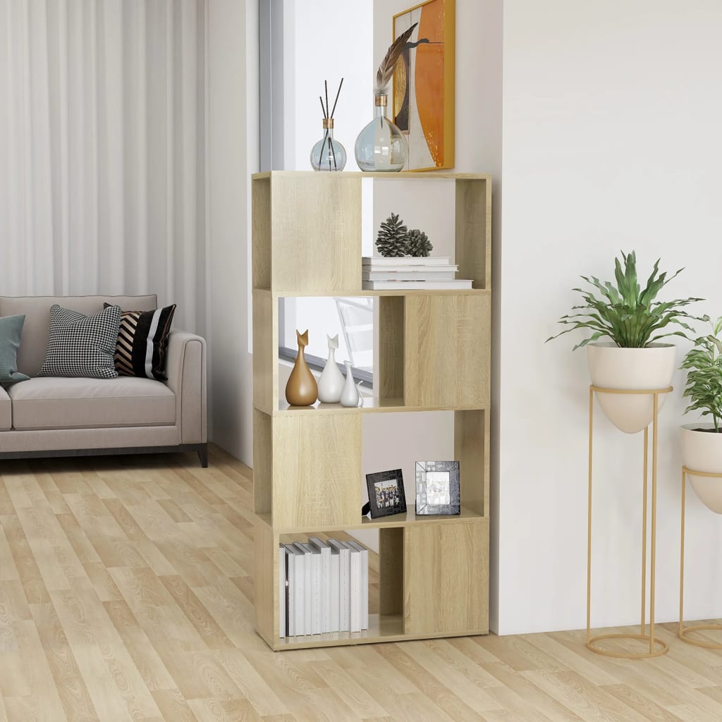 Bücherregal Raumteiler Sonoma-Eiche Holzwerkstoff Sonoma Eiche