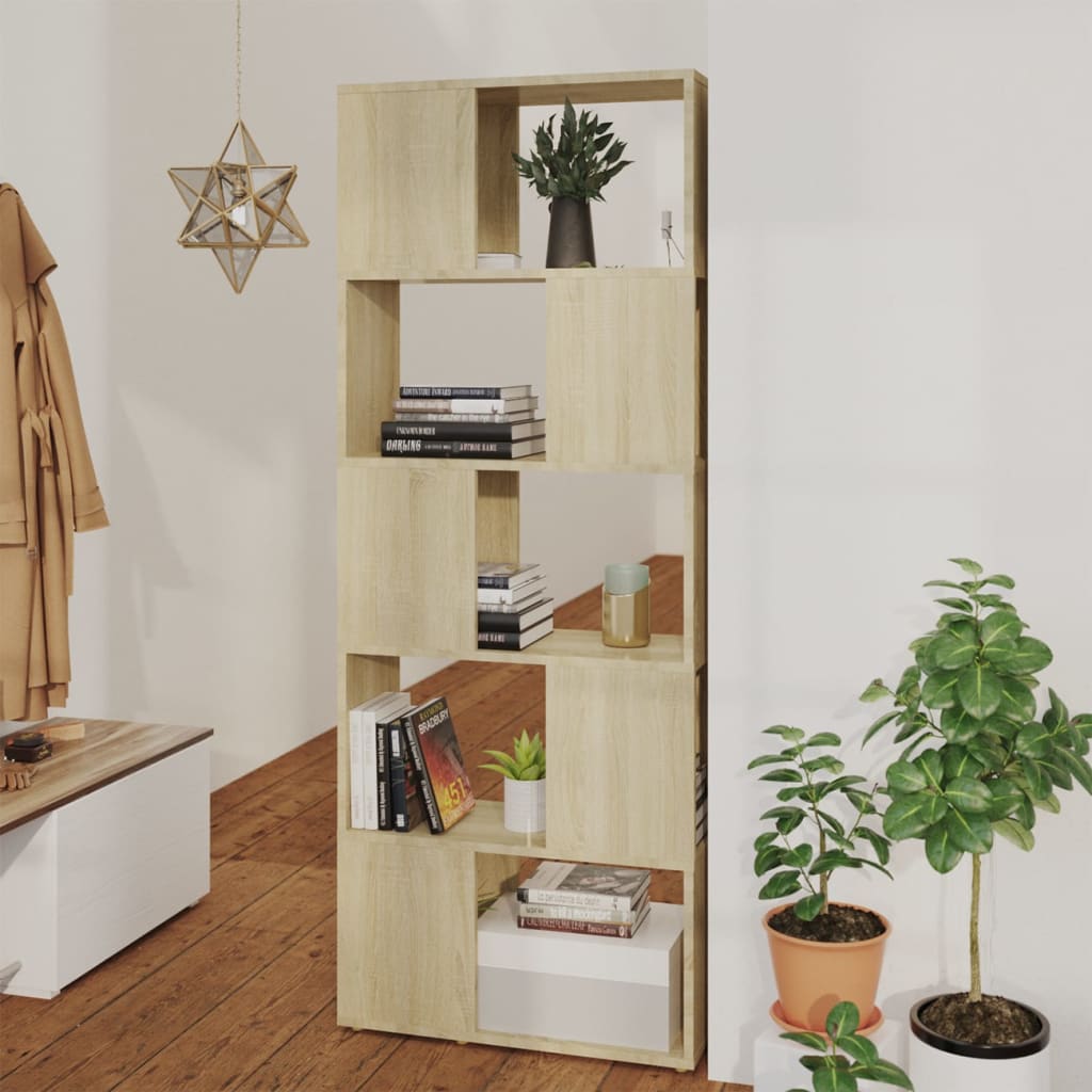 Bücherregal Raumteiler Sonoma-Eiche Holzwerkstoff Sonoma Eiche
