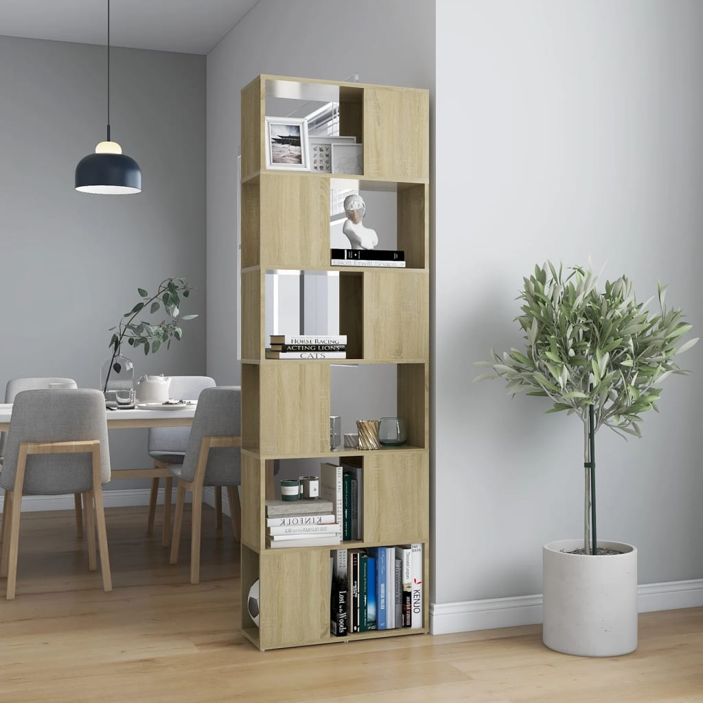 Bücherregal Raumteiler Sonoma-Eiche Holzwerkstoff Sonoma Eiche