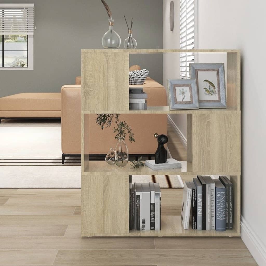 Bücherregal Raumteiler Sonoma-Eiche Holzwerkstoff Sonoma Eiche
