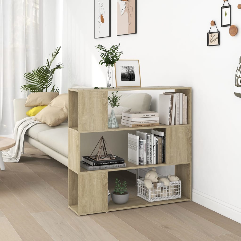 Bücherregal Raumteiler Sonoma-Eiche Holzwerkstoff Sonoma Eiche