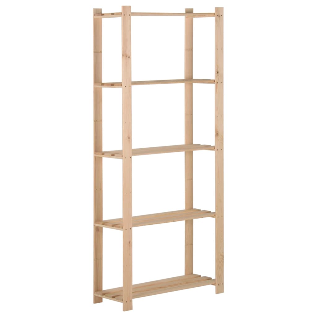 Lagerregal Mit 5 Böden 80X28,5X170 Cm Massivholz Kiefer Natur