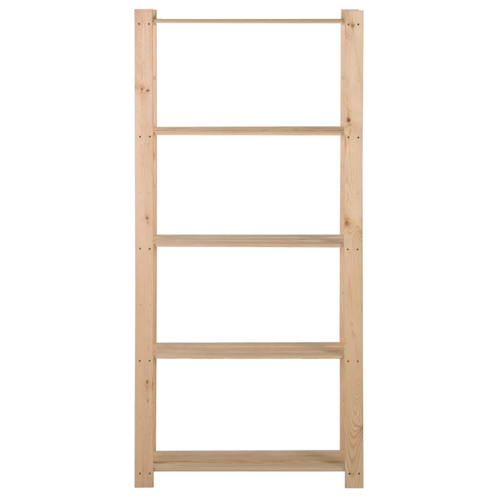 Lagerregal Mit 5 Böden 80X28,5X170 Cm Massivholz Kiefer Natur