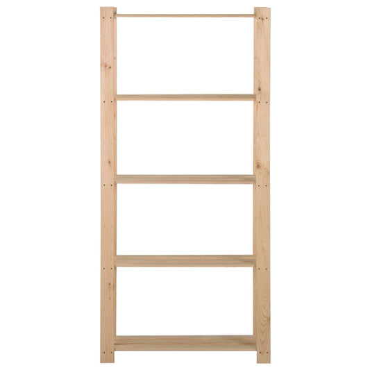 Lagerregal Mit 5 Böden 80X28,5X170 Cm Massivholz Kiefer Natur