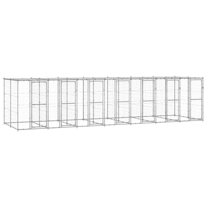 Outdoor-Hundezwinger Verzinkter Stahl 29,04 M² Silber
