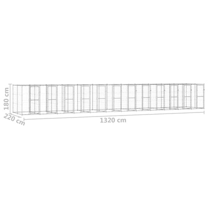 Outdoor-Hundezwinger Verzinkter Stahl 29,04 M² Silber