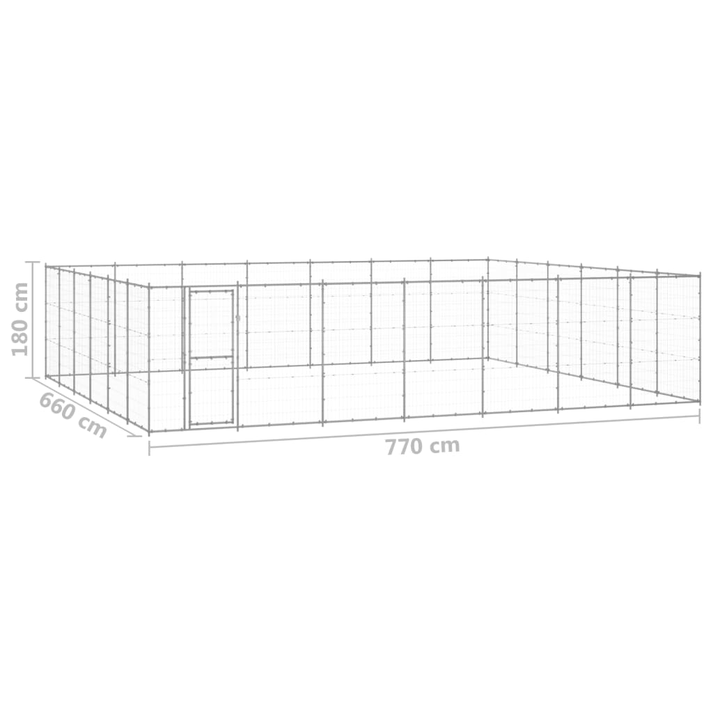 Outdoor-Hundezwinger Verzinkter Stahl 50,82 M²