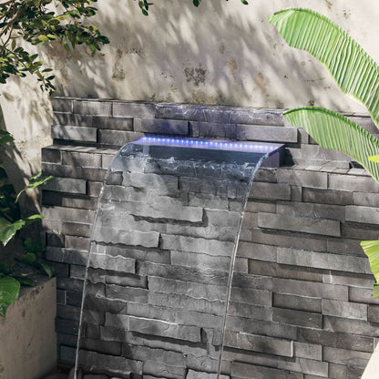 Wasserfall-Element Mit Rgb Leds Acryl 60 Cm