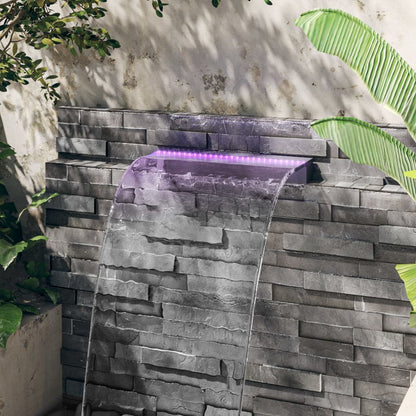 Wasserfall-Element Mit Rgb Leds Acryl 60 Cm
