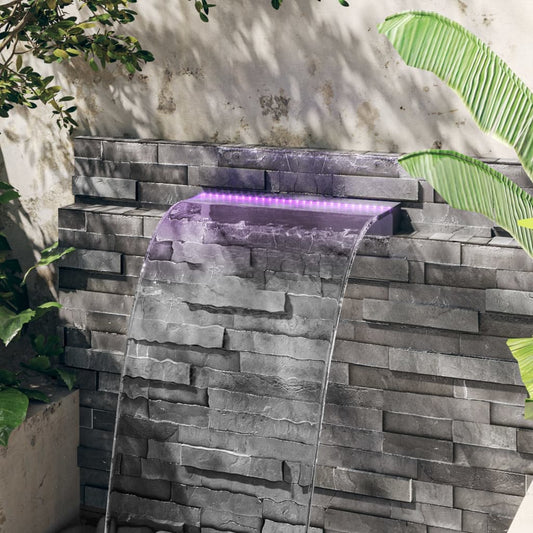 Wasserfall-Element Mit Rgb Leds Acryl 60 Cm