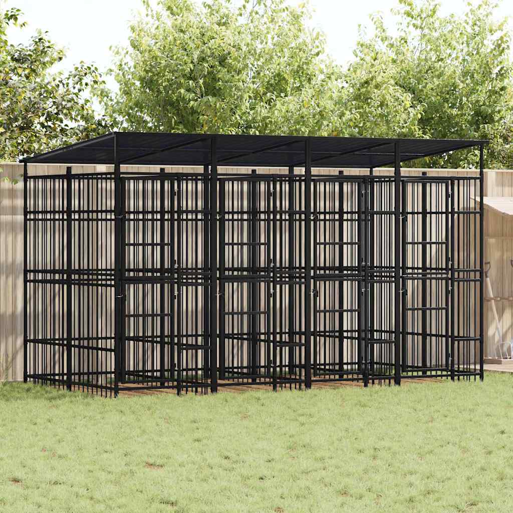 Outdoor-Hundezwinger Stahl 18,43 M²