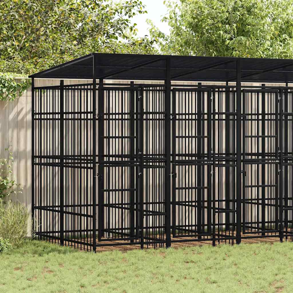 Outdoor-Hundezwinger Stahl 18,43 M²