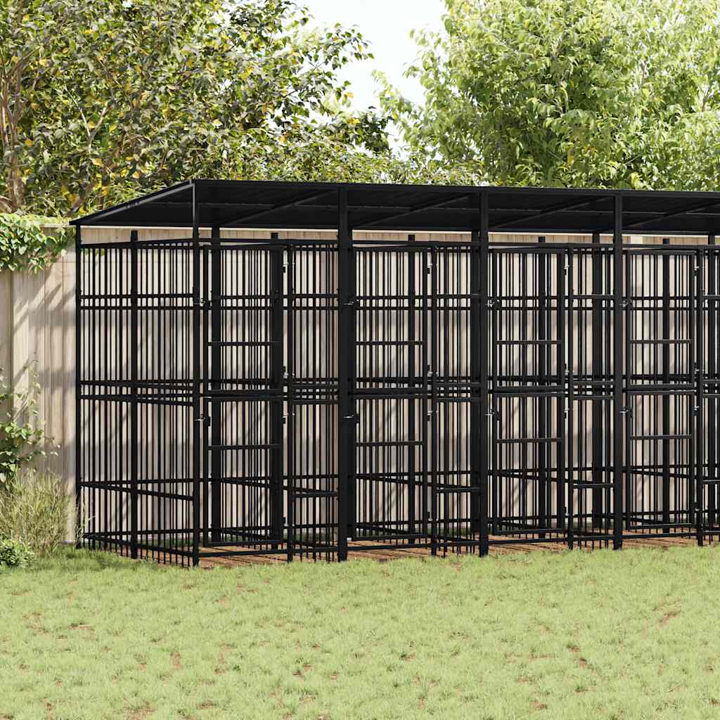Outdoor-Hundezwinger Stahl 18,43 M²