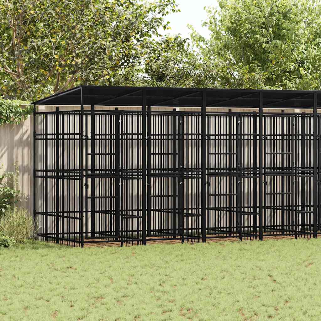 Outdoor-Hundezwinger Stahl 18,43 M²