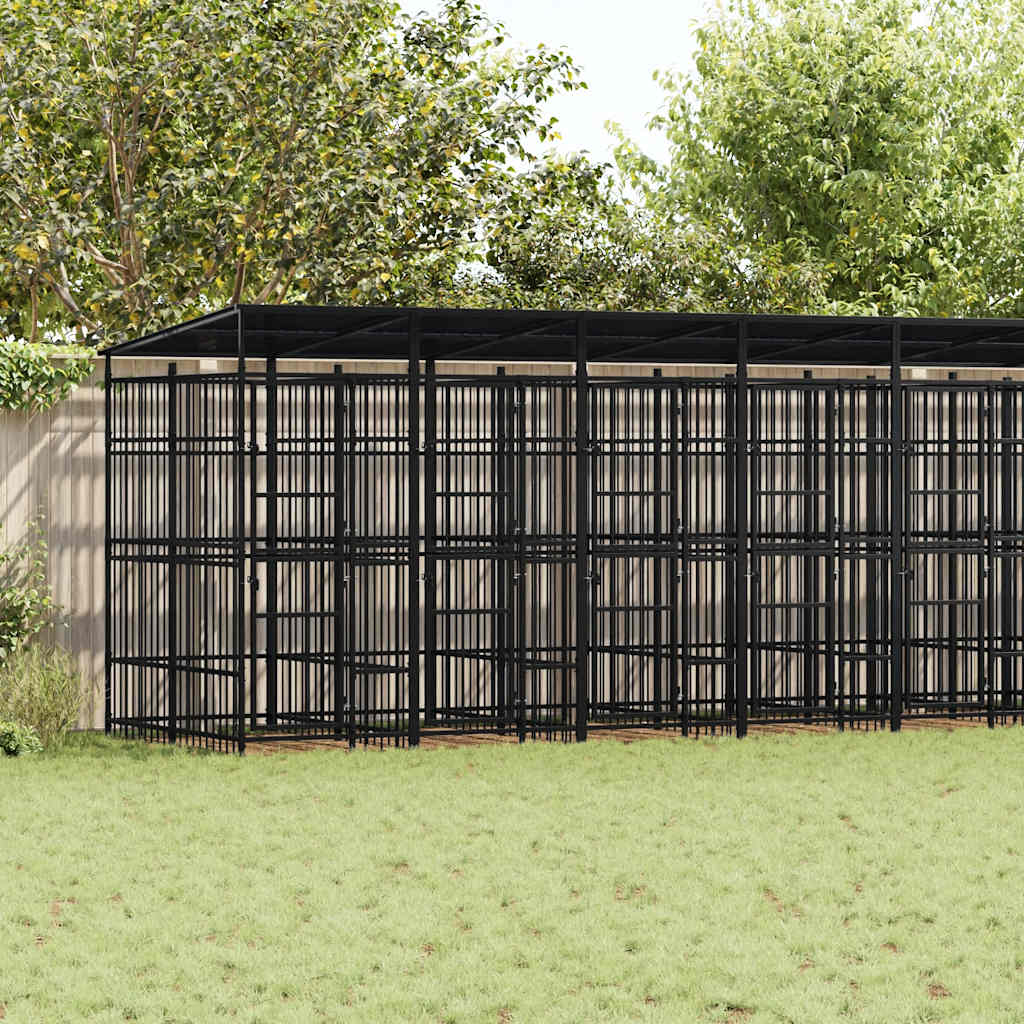 Outdoor-Hundezwinger Stahl 18,43 M²