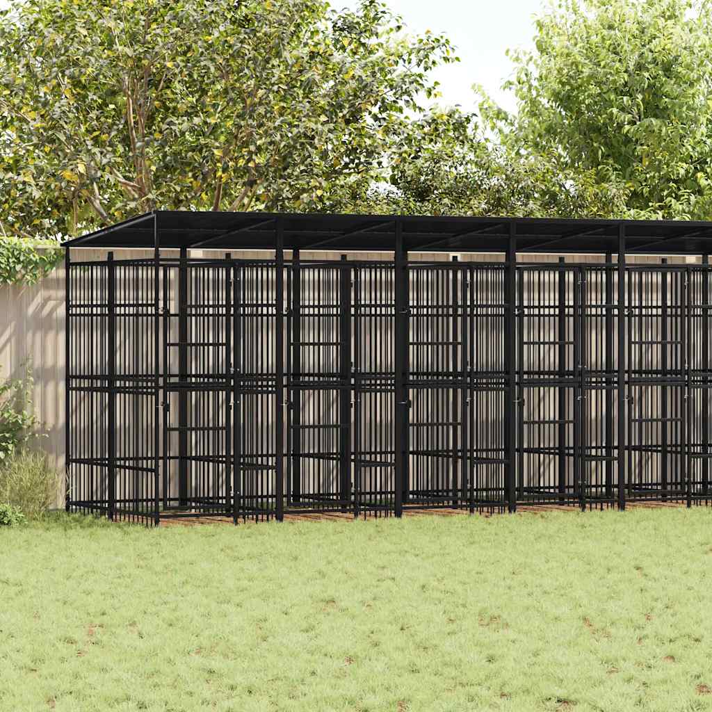 Outdoor-Hundezwinger Stahl 18,43 M²