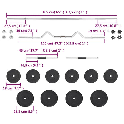 Langhantel- Und Kurzhantel-Set