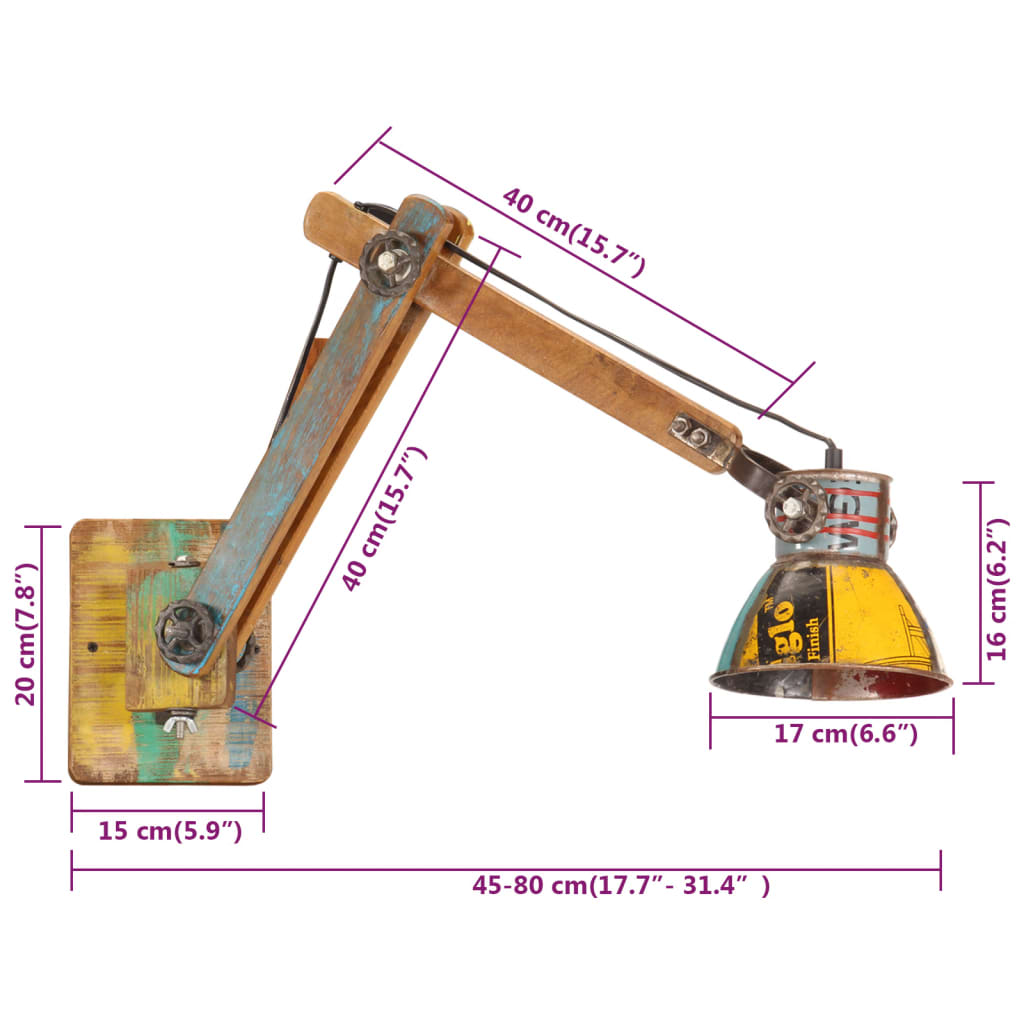 Industrie-Stil Rund E27 Mehrfarbig