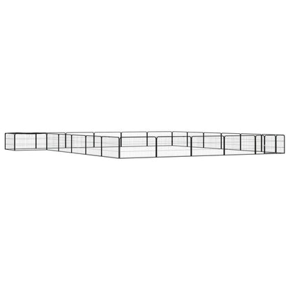 12-Tlg. Hundelaufstall Schwarz 100X50Cm Stahl Pulverbeschichtet