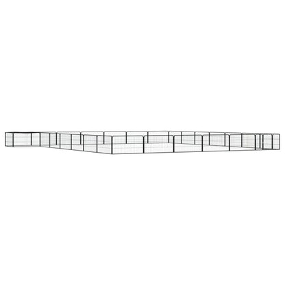 12-Tlg. Hundelaufstall Schwarz 100X50Cm Stahl Pulverbeschichtet
