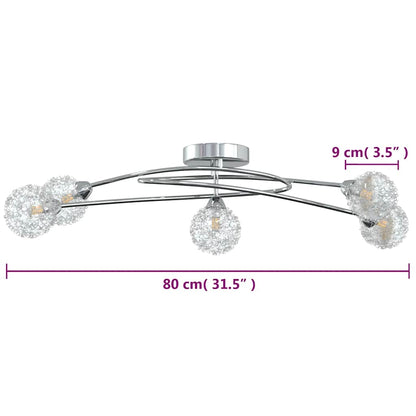 Deckenleuchte Mit Drahtgeflecht-Schirmen Für 5 G9 Led-Leuchten
